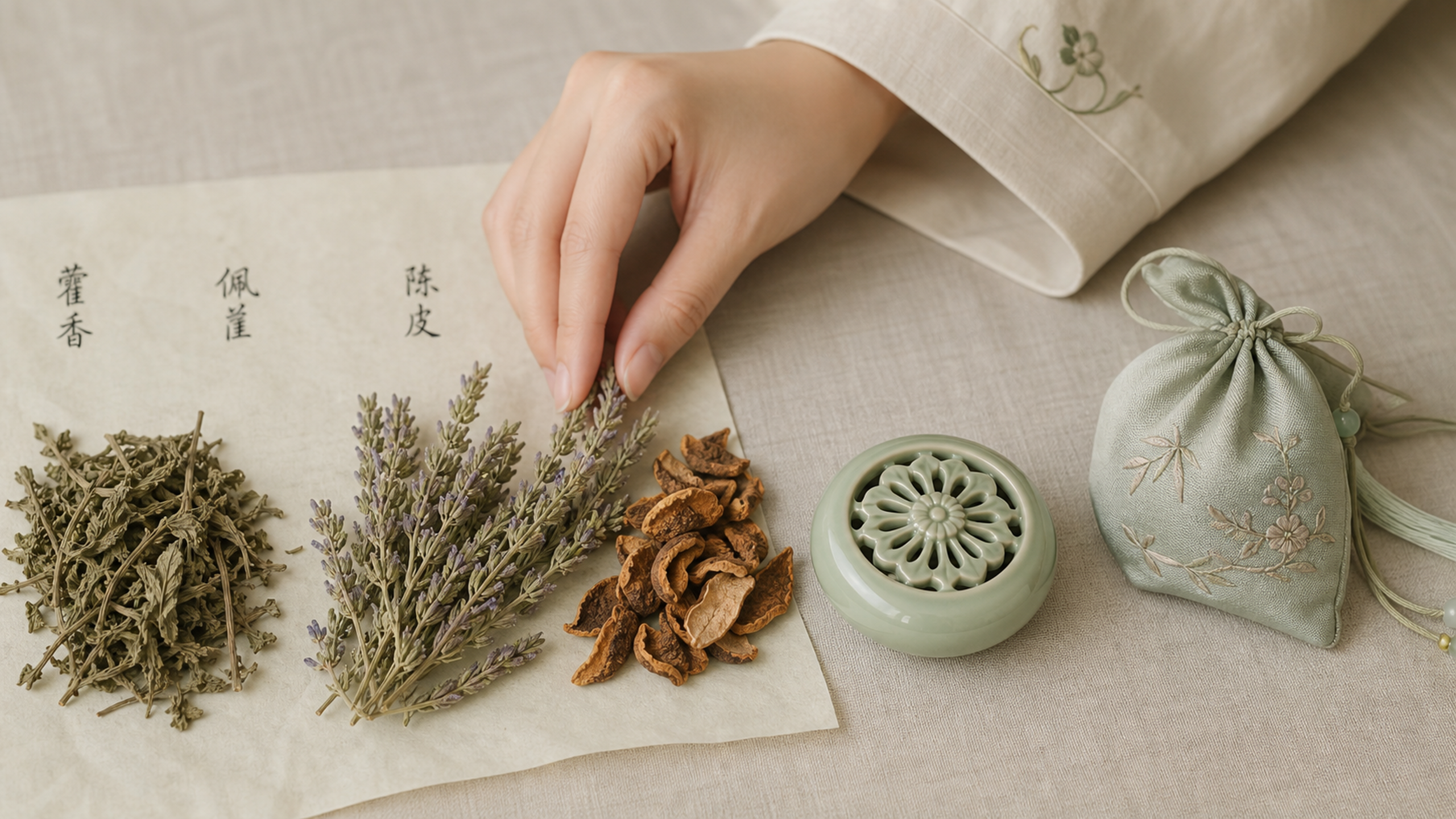 A flat lay photography of traditional Chinese herb